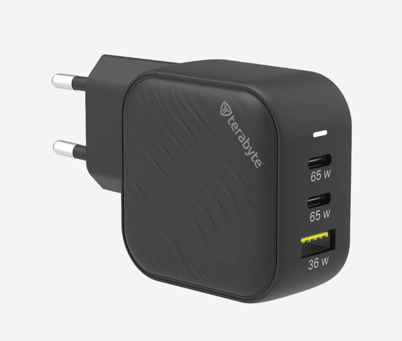 TERABYTE Punjač univerzalni, 65W, GaN, PPS, PD 3.0, QC 3.0, 65W, Crni