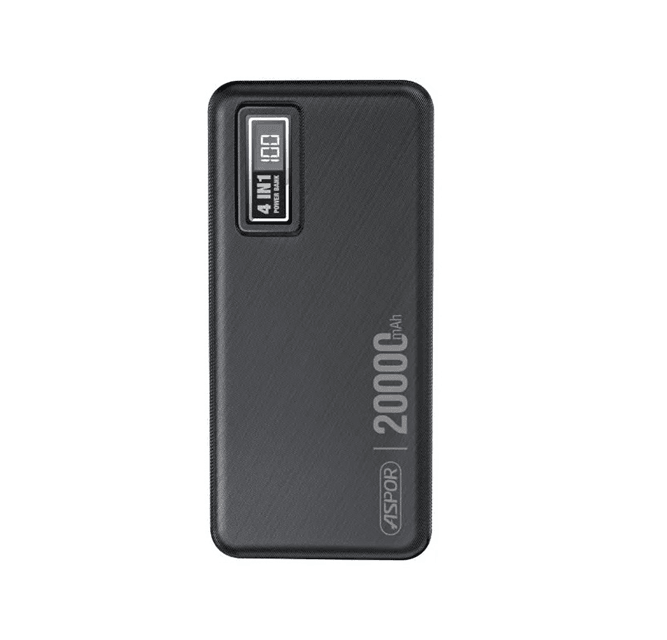 ASPOR Power bank A301,  20000 mAh, Crni