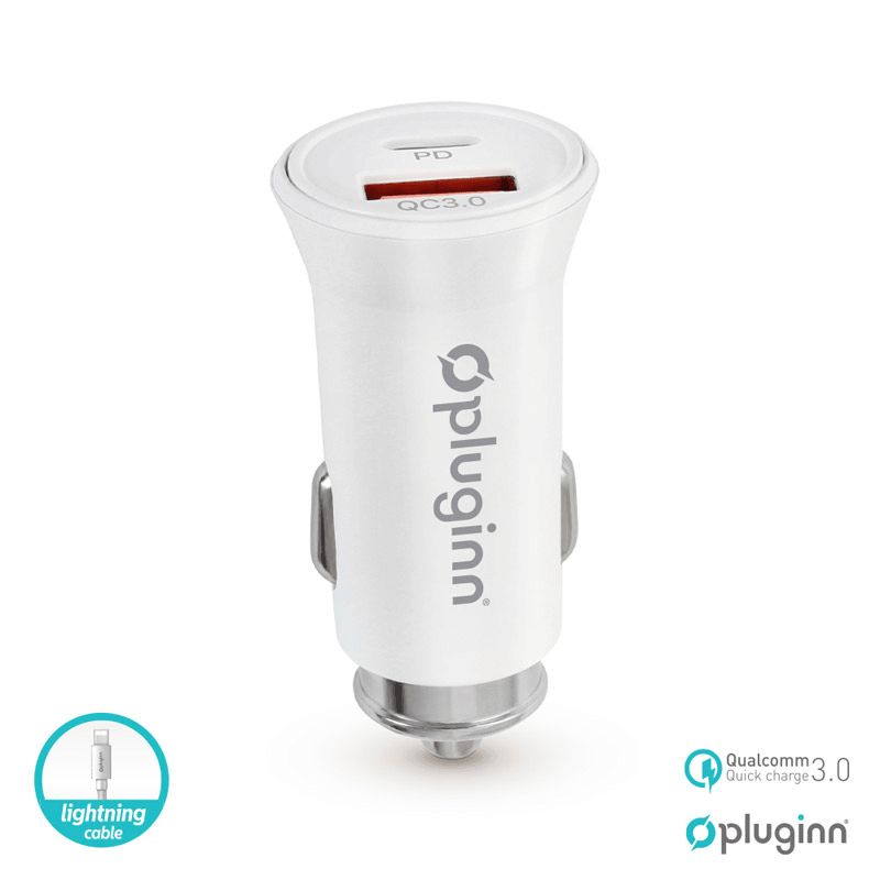 PLUGINN PI-21S Auto-punjač PD, 20W, QC 3.0, 18W, USB na iPhone lightning kablom