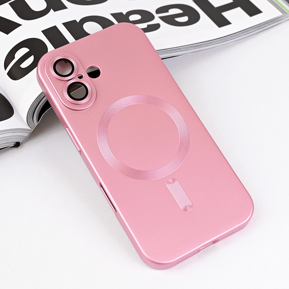 Maska za telefon iPhone 16 CHROME, Magsafe, Roze