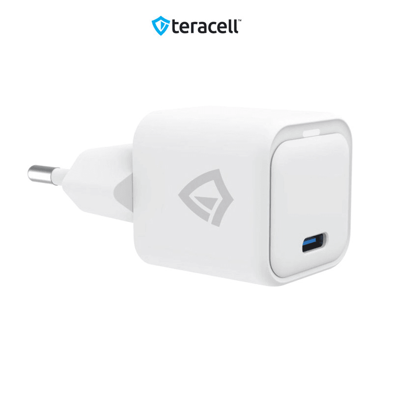 TERACELL Kućni punjač Evolution TC-14GP, GaN, PD 3.0, 20W sa PD iPhone Lightning kablom, Beli, 1.2m