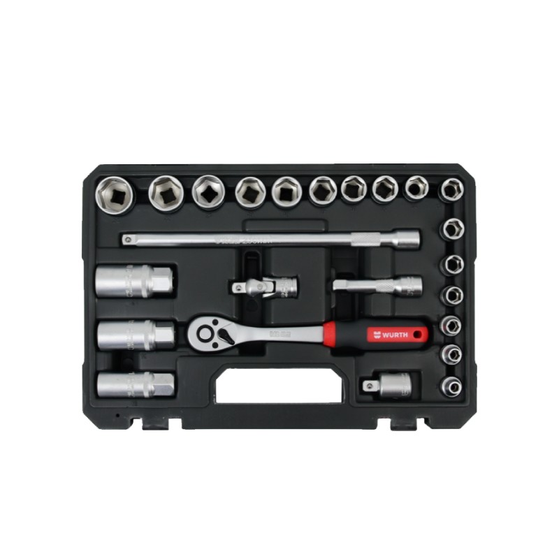 VURTH Set nasadnih ključeva sa crvenim prugama 3/8 - 24 komada