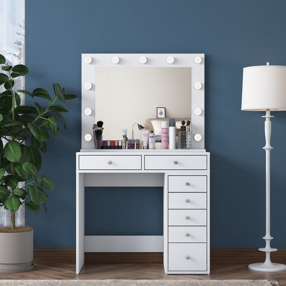 Hanah Home Sto za šminkanje BJ115 2781, 90 × 153,4 × 44,5 cm, Beli