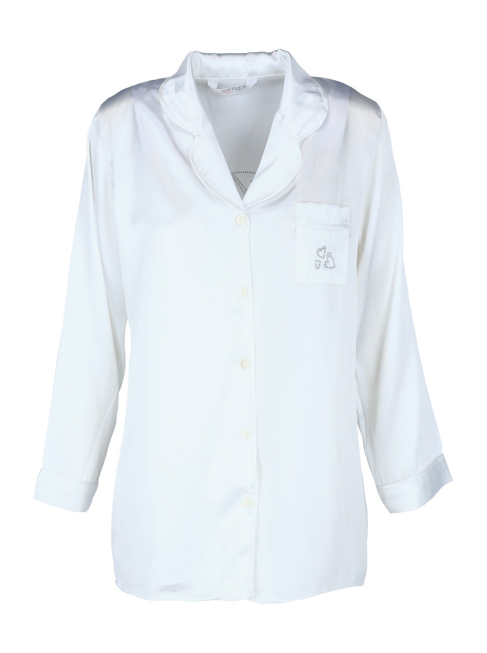 VIENETTA BRIDE Ženska satenska pidžama, S veličina,  Bela