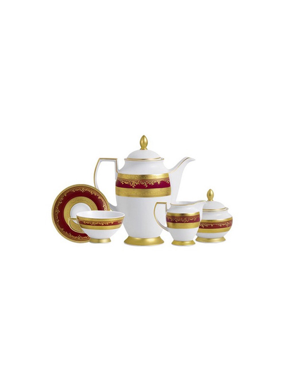 ZEPTER Royal Gold bordo set za kafu, 6 osoba
