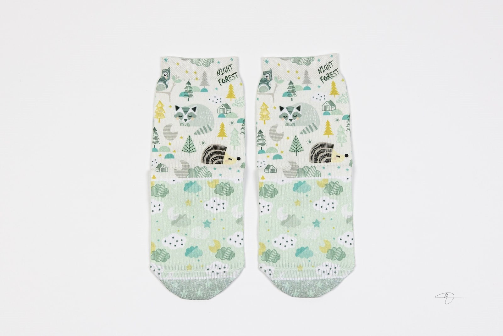 ZIBOF Dečije čarape Night forest bele