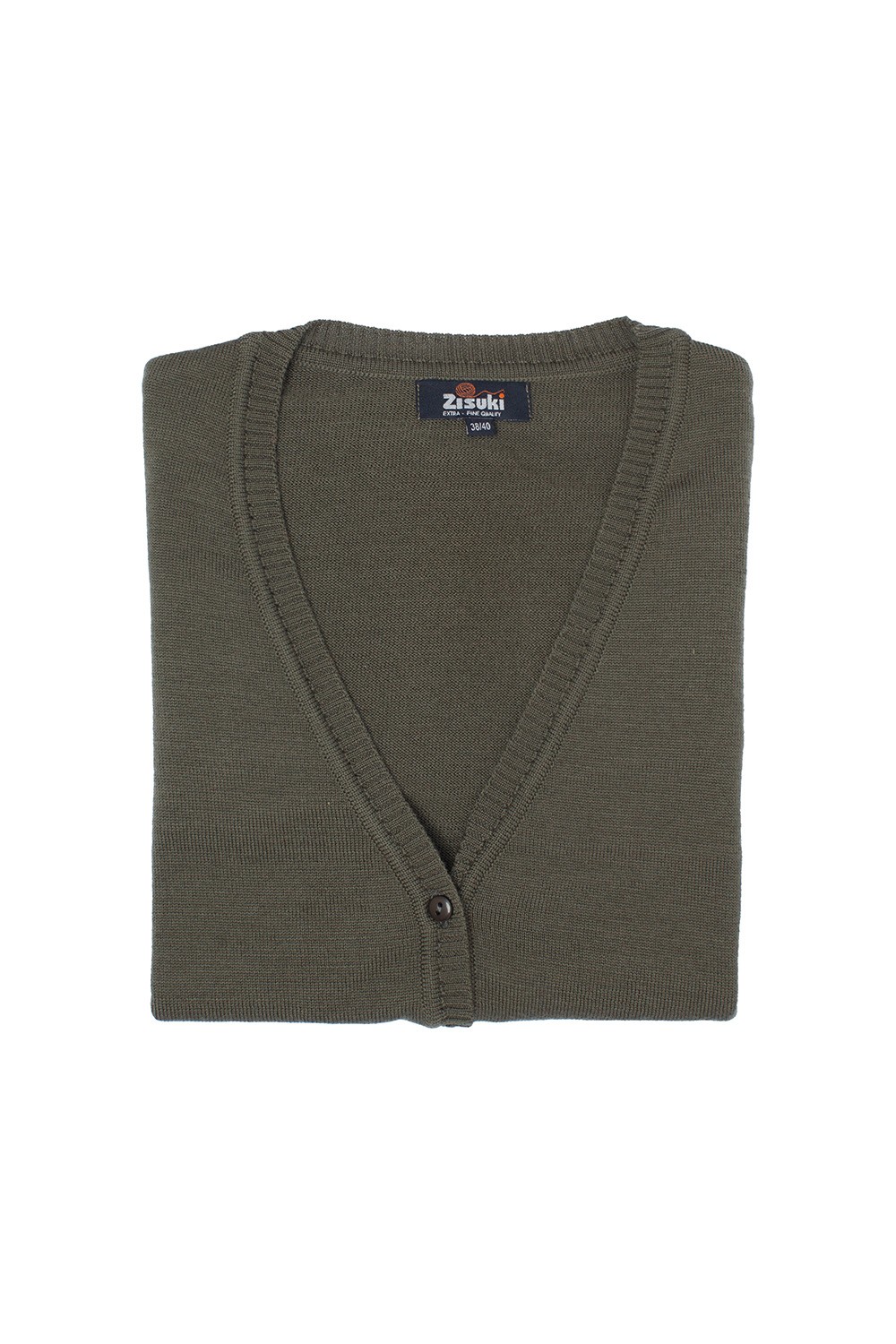 Zisuki Ženski kardigan, V izrez, Maslina