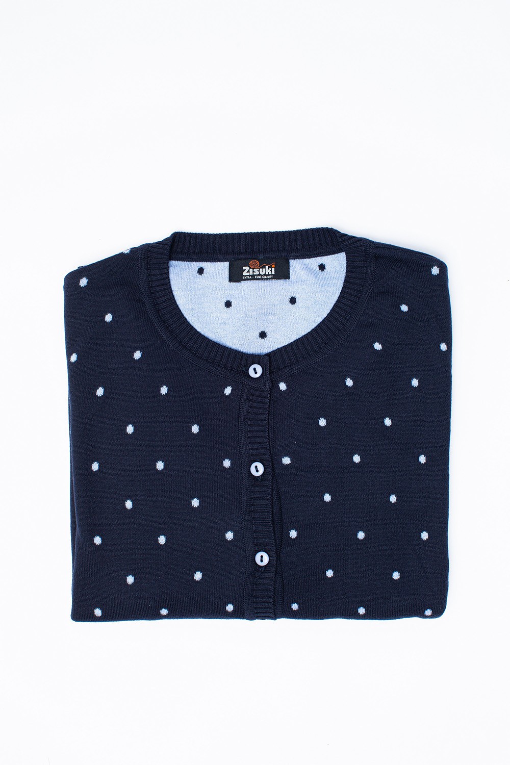 Zisuki Ženski kardigan na tufne, Okrugli izrez, Teget