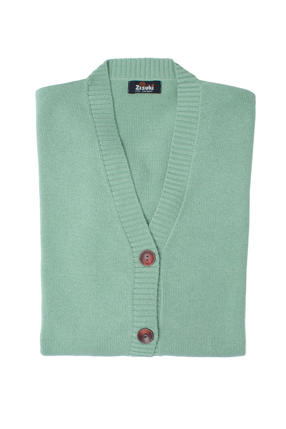 Zisuki Ženski kardigan, V izrez, Zeleni