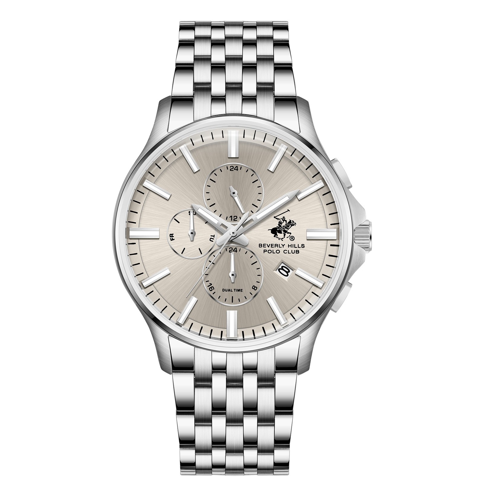 Beverly Hills Polo Club Muški sat BP3852X.360, Bež kućište, Srebrne boje