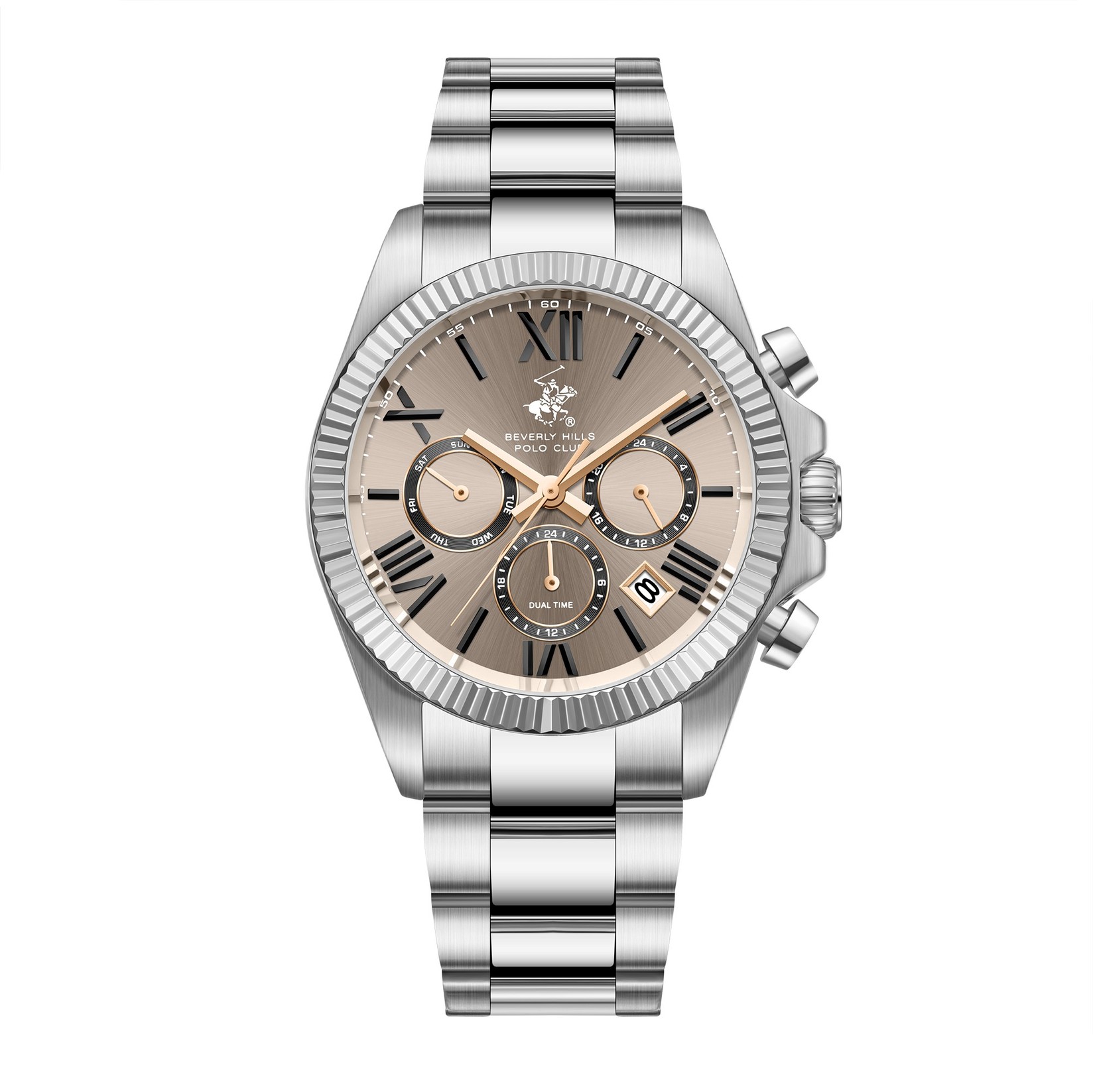 Beverly Hills Polo Club Muški Muški sat BP3874X.360, Bež kućište, Srebrne boje