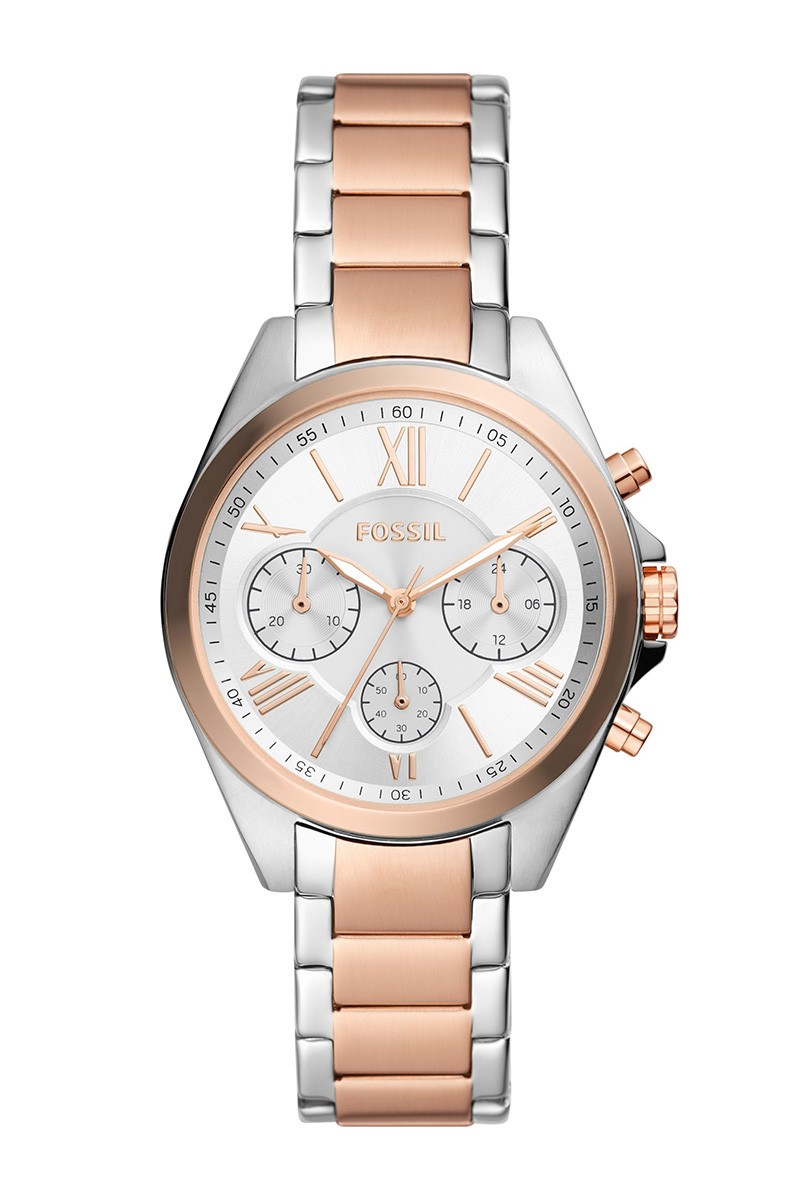 Fossil Ženski sat BQ3850, Kućište srebrne boje, Šareni