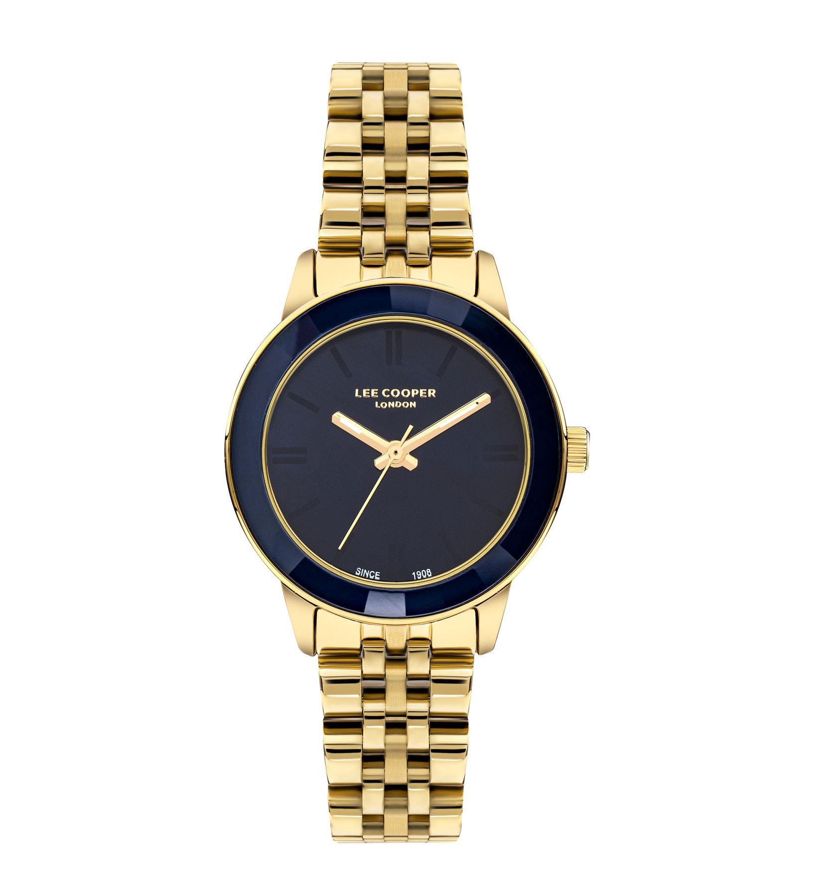 Lee Cooper Ženski sat LC07934.190, Teget kućište, Zlatne boje