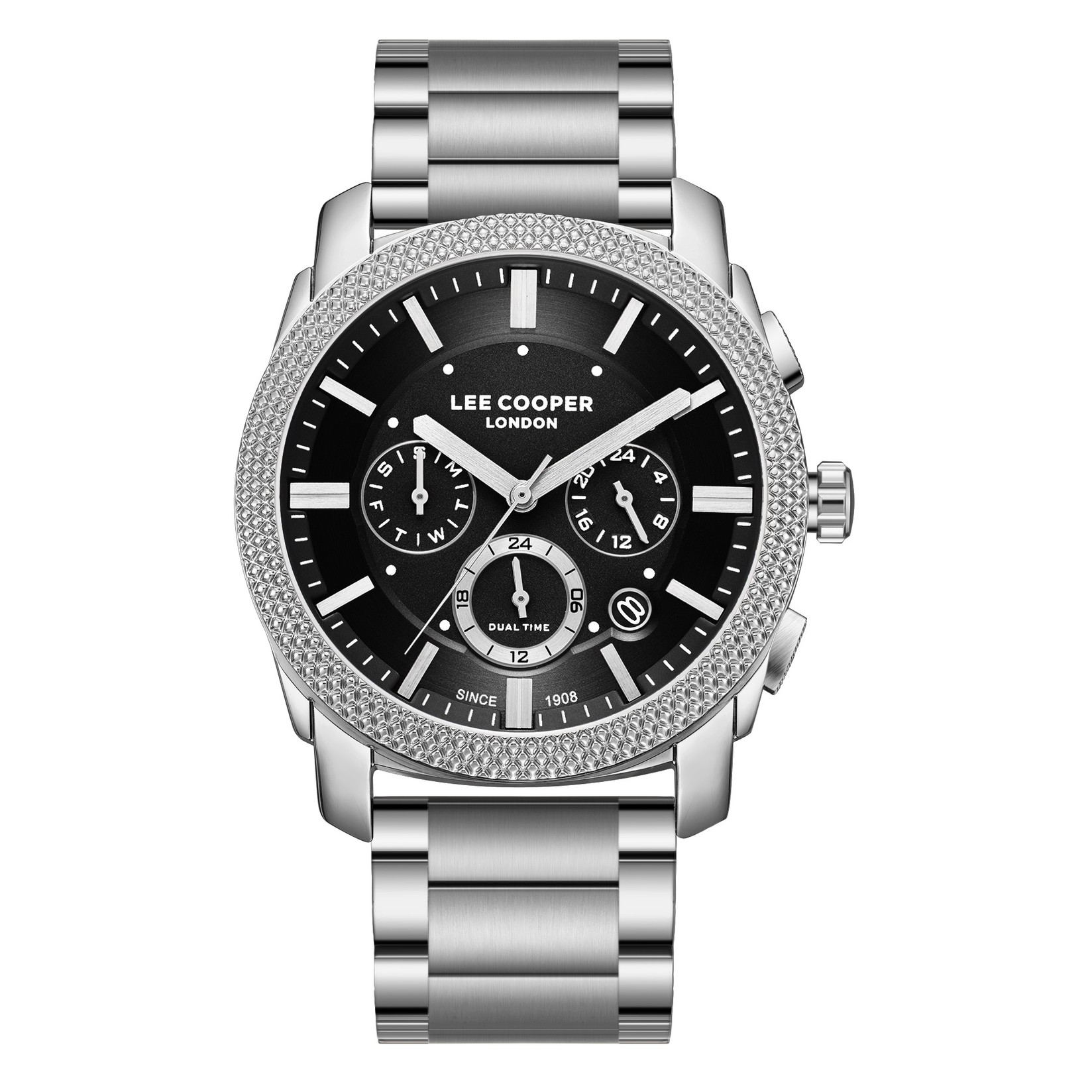 Lee Cooper Muški sat LC08177.350, Crno kućište, Srebrne boje