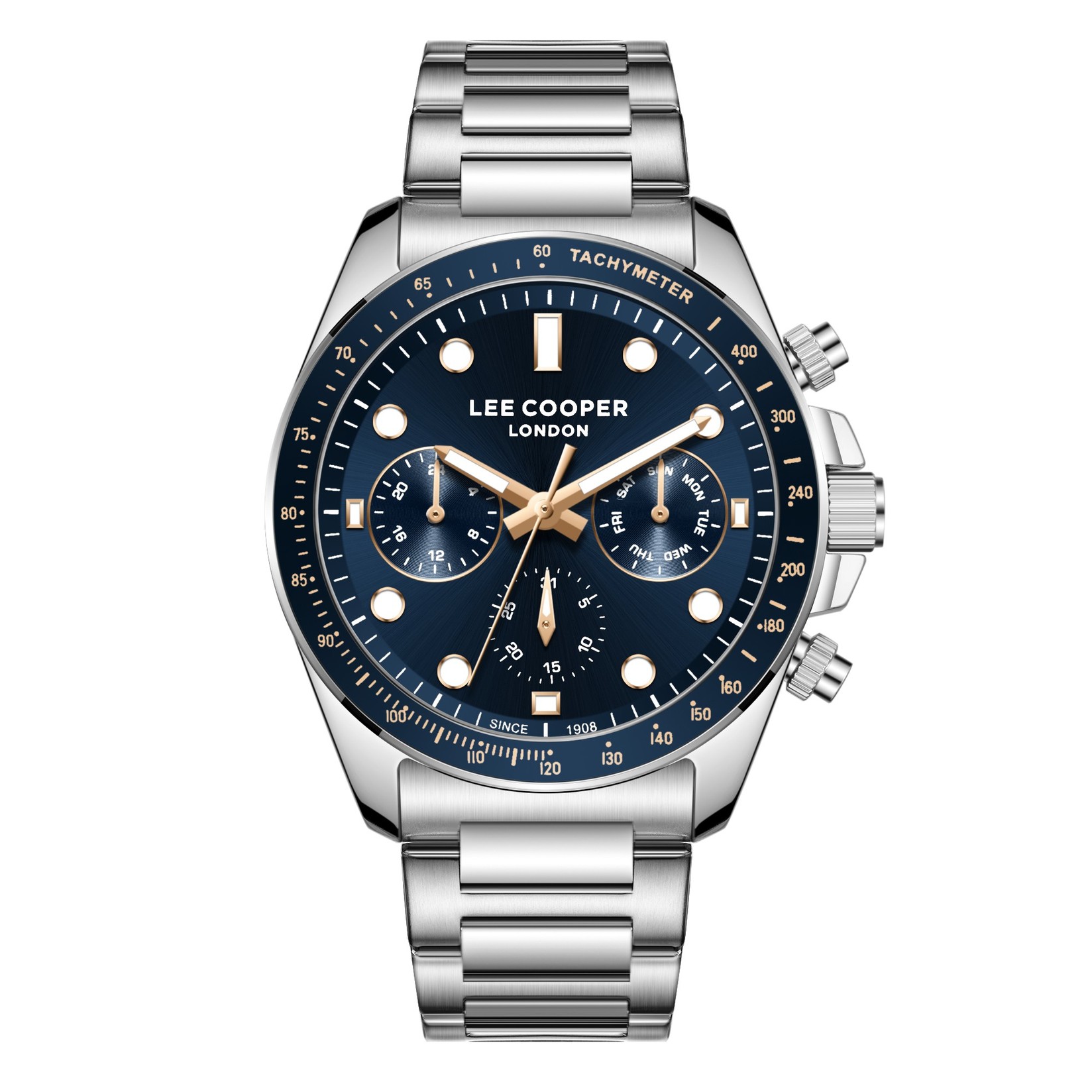 Lee Cooper Muški sat LC08215.360, Sivo kućište, Srebrne boje