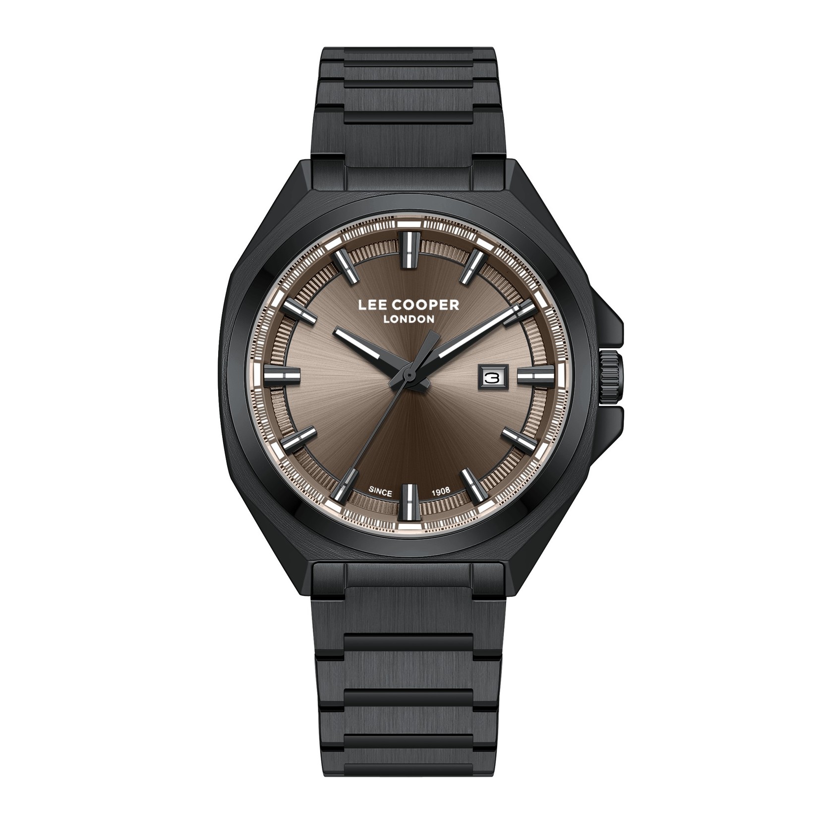 Lee Cooper Muški sat LC08271.660, Sivo kućište, Crni