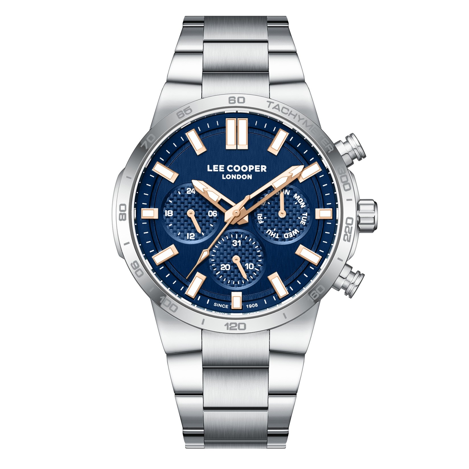 Lee Cooper Muški sat LC08293.390, Teget kućište, Srebrne boje