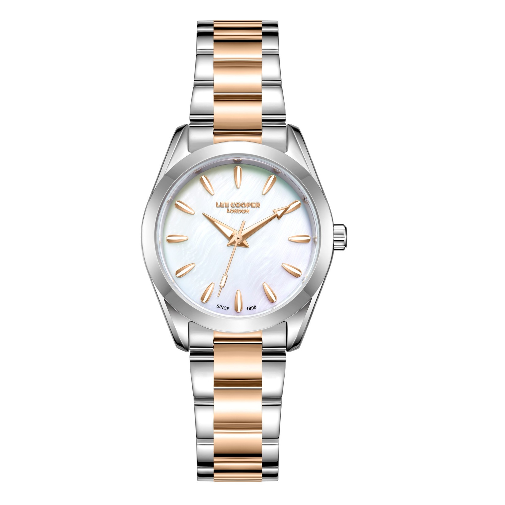 Lee Cooper Ženski sat LC08302.520, Sedefasto kućište, Srebrno-rose gold