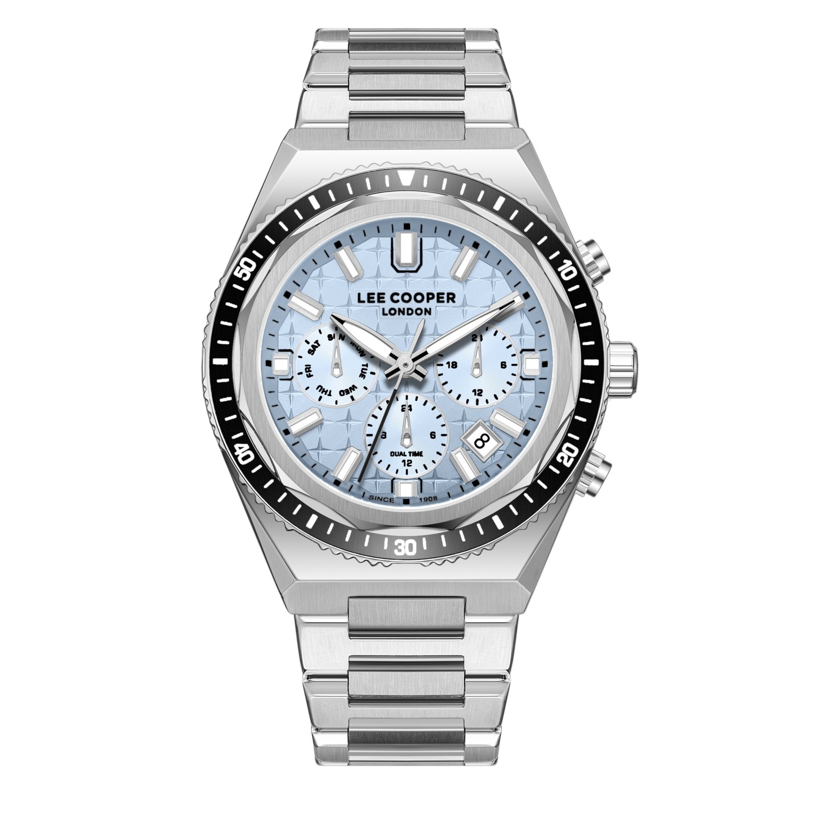 Lee Cooper Muški sat LC08317.300, Plavo kućište, Srebne boje