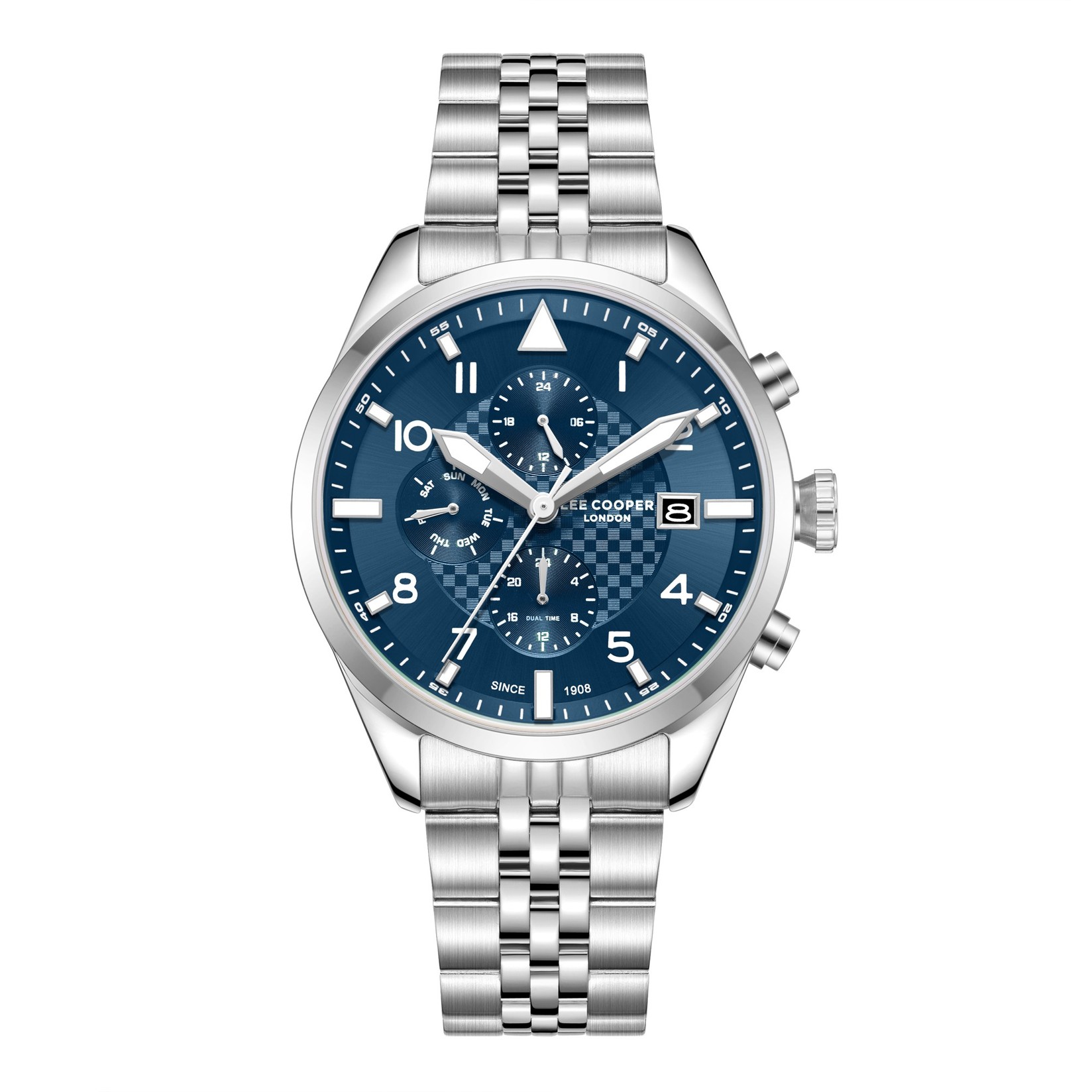Lee Cooper Muški sat LC08318.390, Teget kućište, Srebne boje