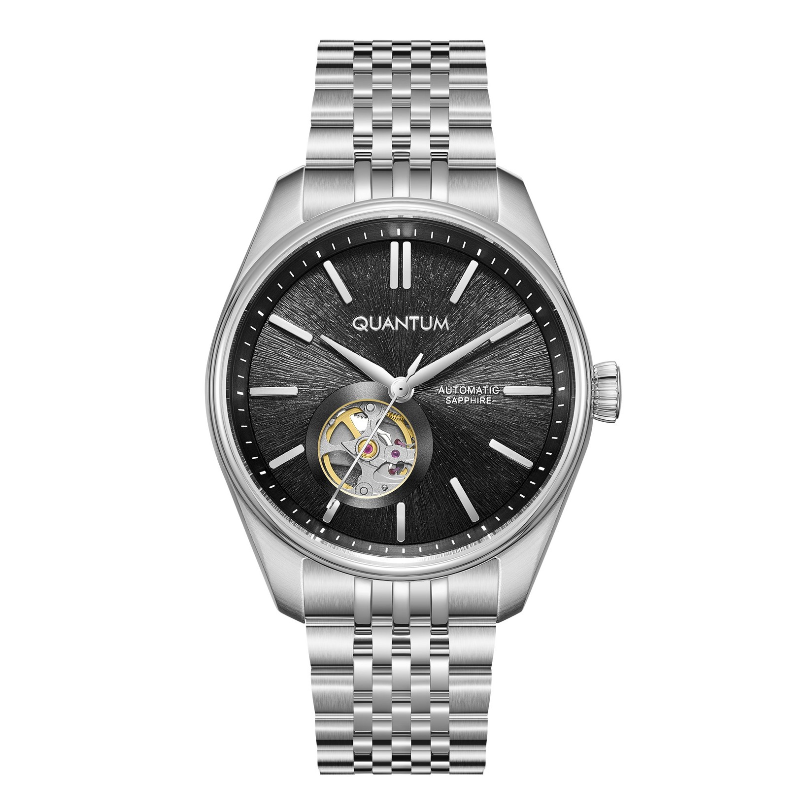 Quantum Muški sat QMG1207.350, Crno kućište, Srebne boje