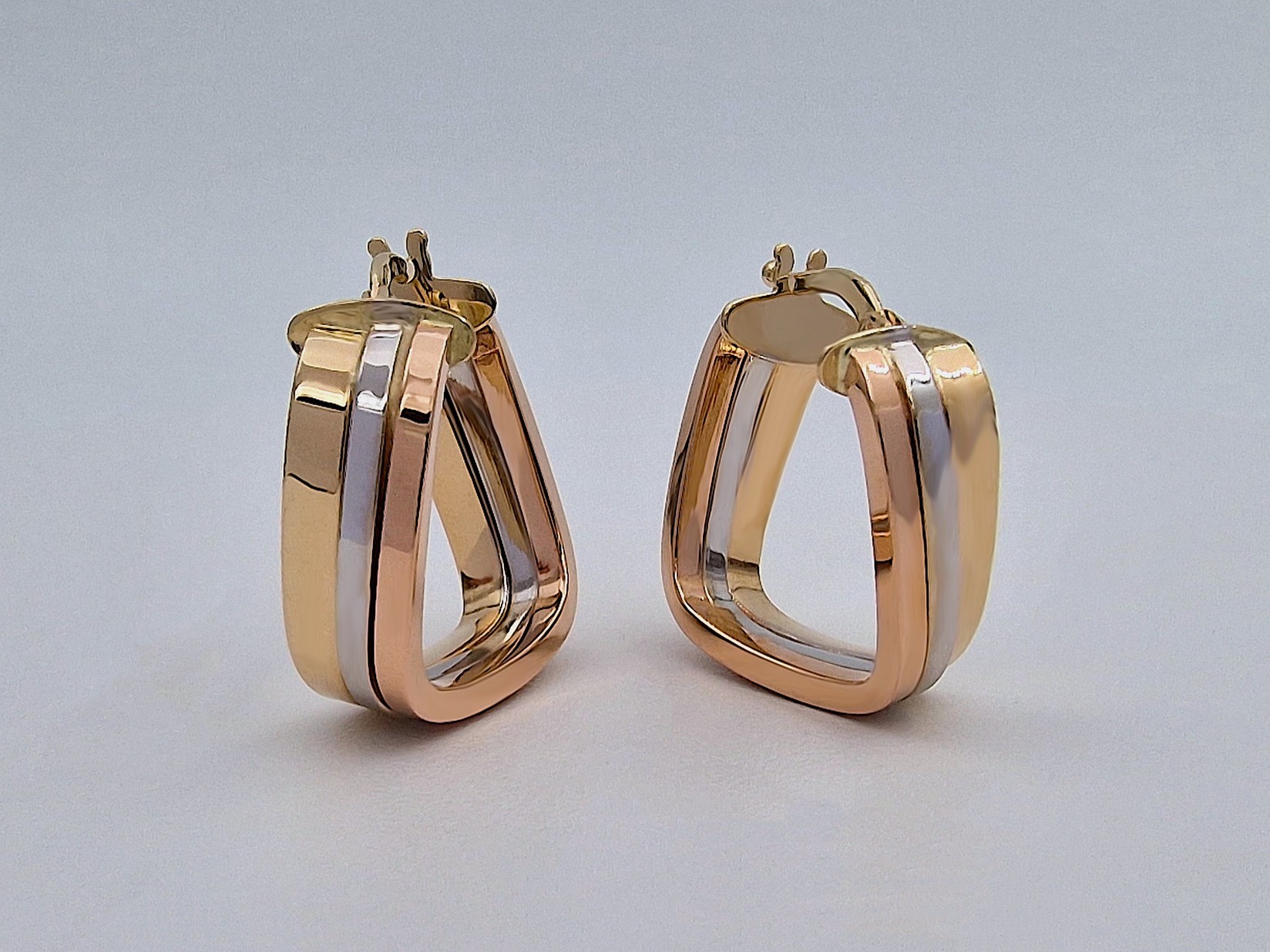 Ženske minđuše, Alke, U tri boje, Zlatne