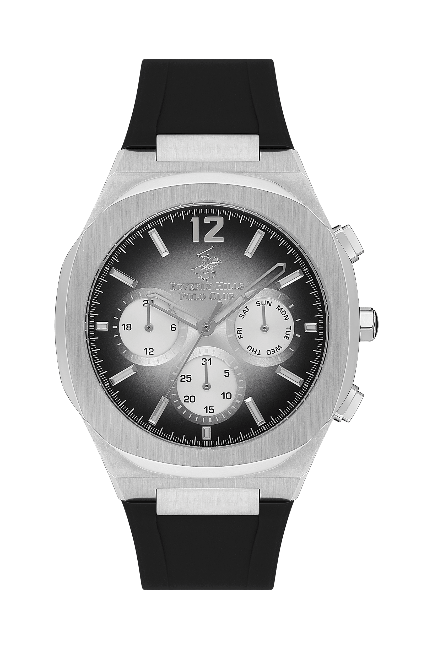 BEVERLY HILLS POLO CLUB Muški ručni sat, Kvarcni mehanizam, 44mm, Crno kućište, Crni, BP3539X.351