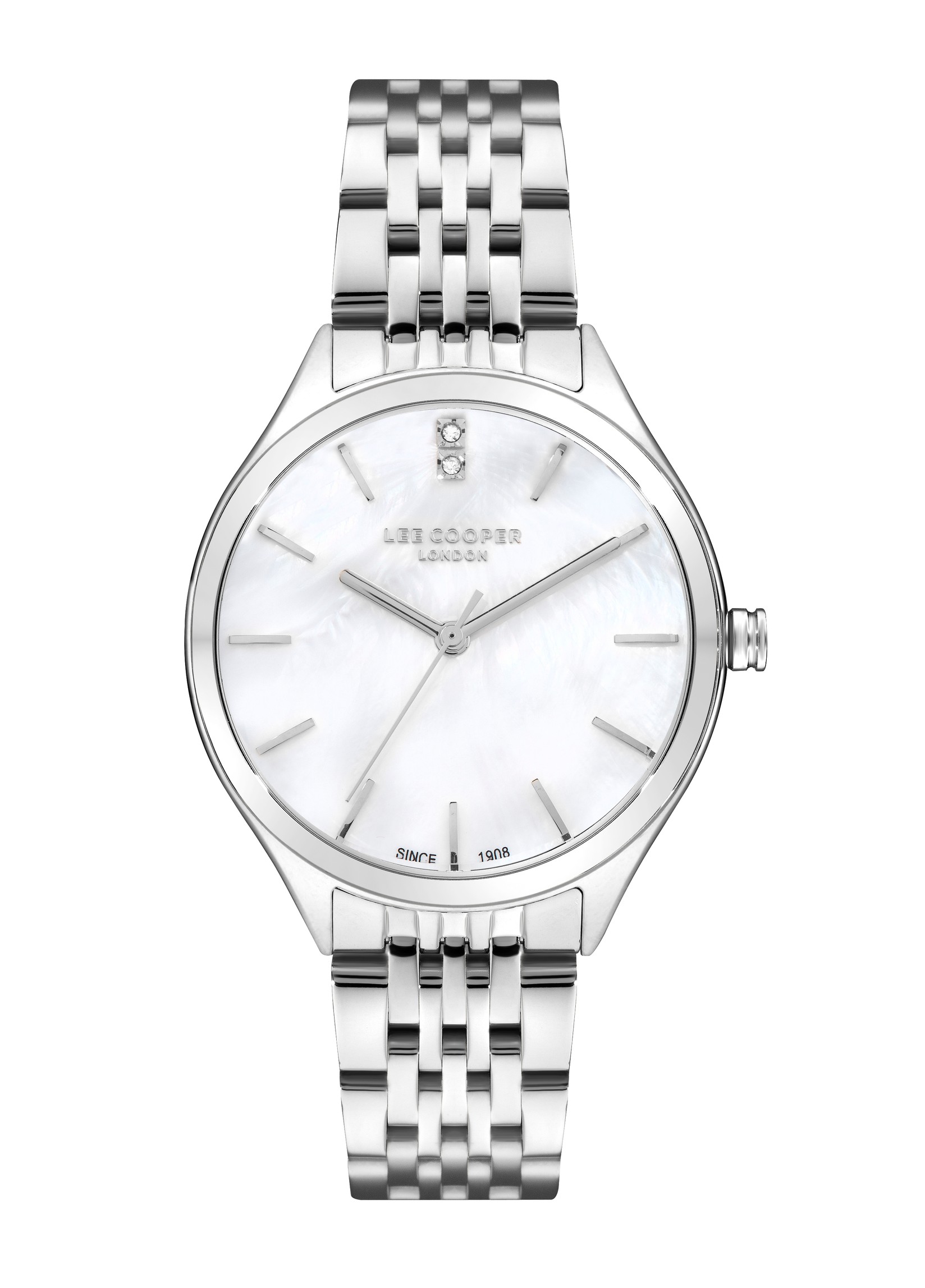 LEE COOPER Ženski ručni sat, Kvarcni mehanizam, 36mm, Sedefasto kućište, Srebrne boje, LC07821.320