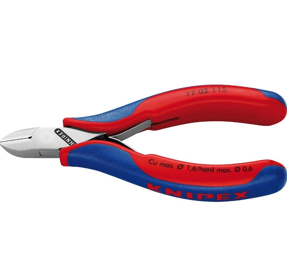 KNIPEX Klešta za bočno sečenje za elektroniku 115 mm 77 02 115 crveno-plava