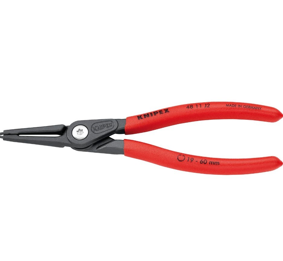 KNIPEX Precizna klešta za sigurnosne unutrašnje prstenove 180 mm 48 11 J2 crvena