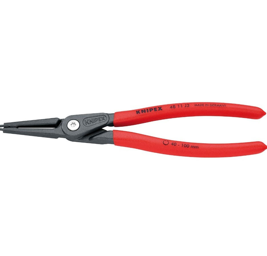 KNIPEX Precizna klešta za sigurnosne unutrašnje prstenove 225 mm 48 11 J3 crvena