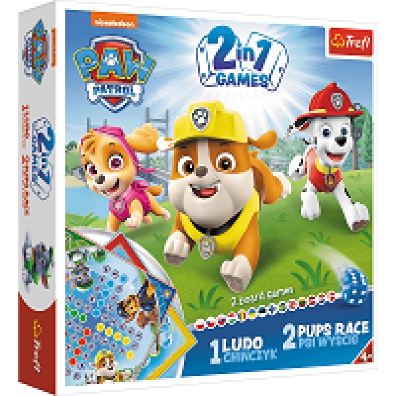 Trefl Paw Patrol 2 u 1 Ludo i trka štenaca - društvene igre