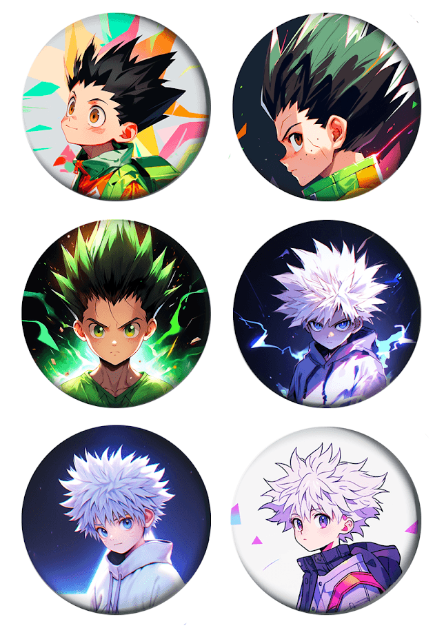Set bedževa Anime Hunter x Hunter, 37 mm, 6 kom