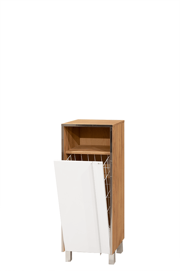 Ceramica Lux Ormarić za kupatilo sa korpom Tara Hrast, 40x107