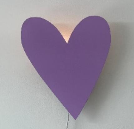 Lampa u obliku srca, Ljubičasta