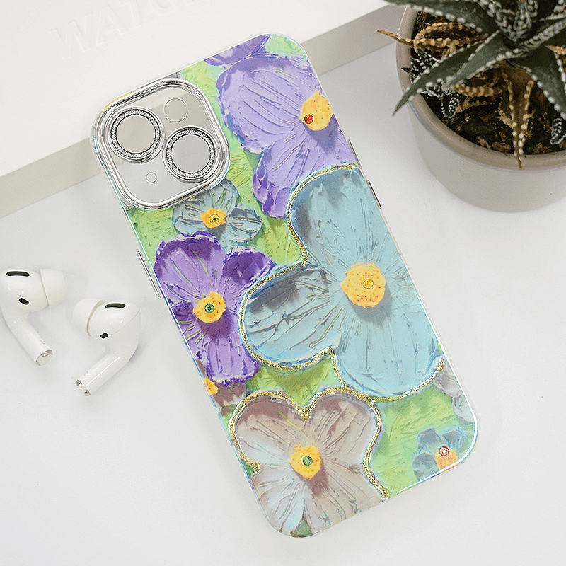 Maska za telefon Painting Flower za iPhone 13, Plava