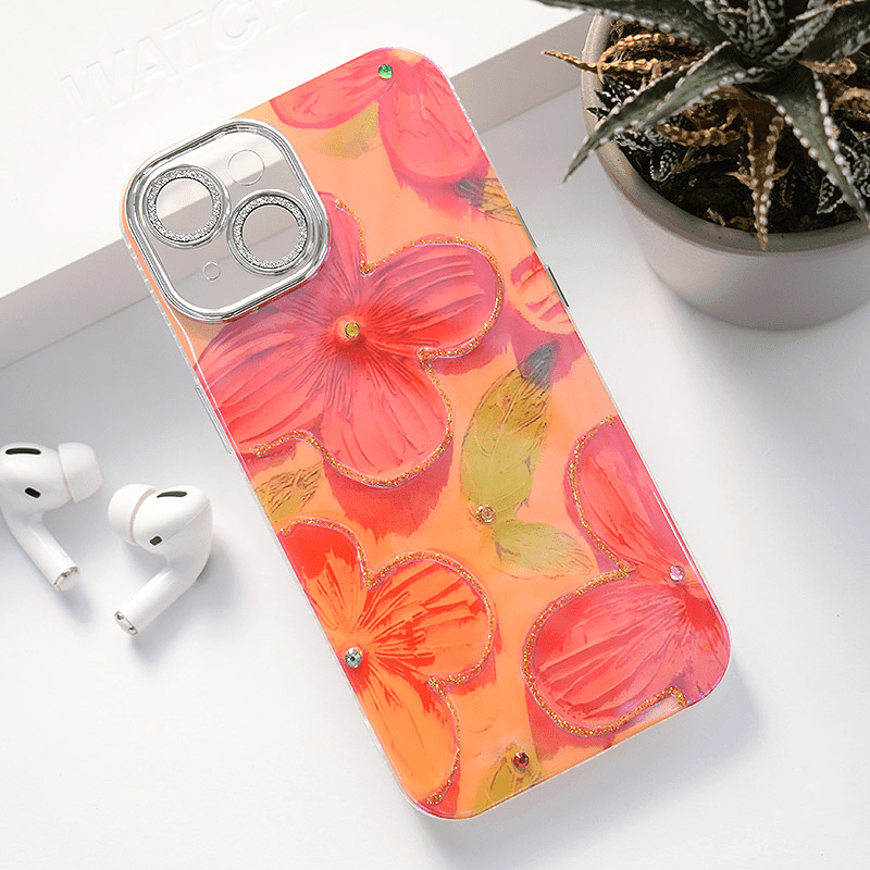 Maska za telefon Painting Flower za iPhone 15, Crvena