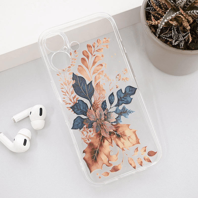 Maska za telefon Nanobit Print za iPhone 16 Golden Flower