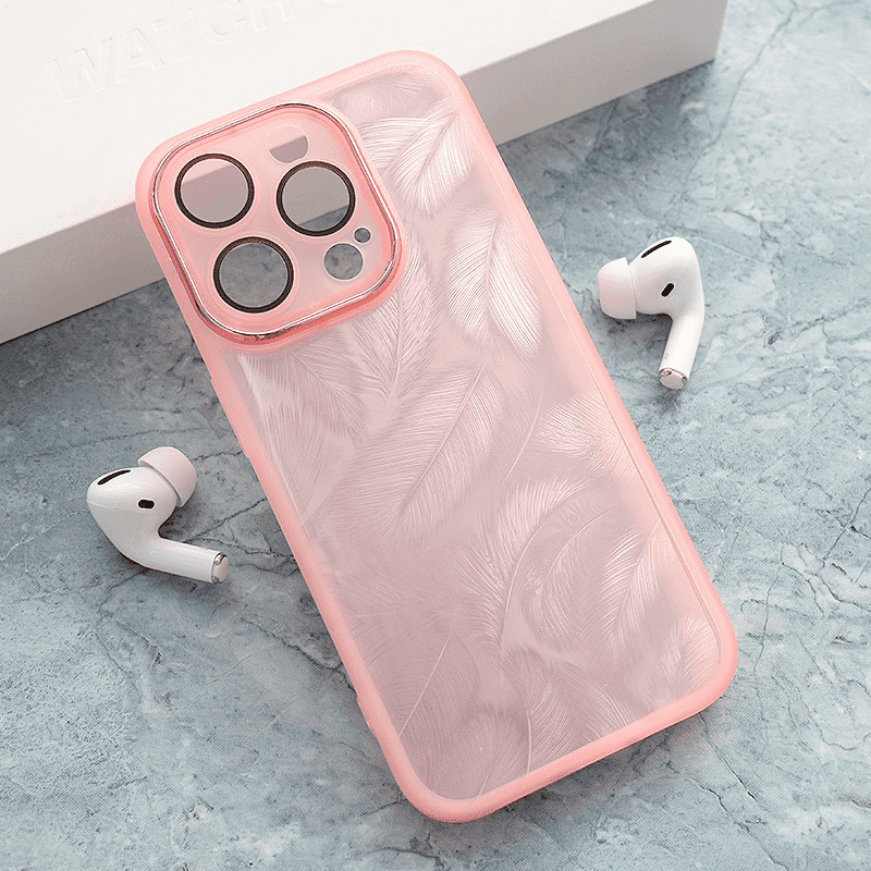 Maska za telefon Glitter Feather za iPhone 15 Pro Max, Plava