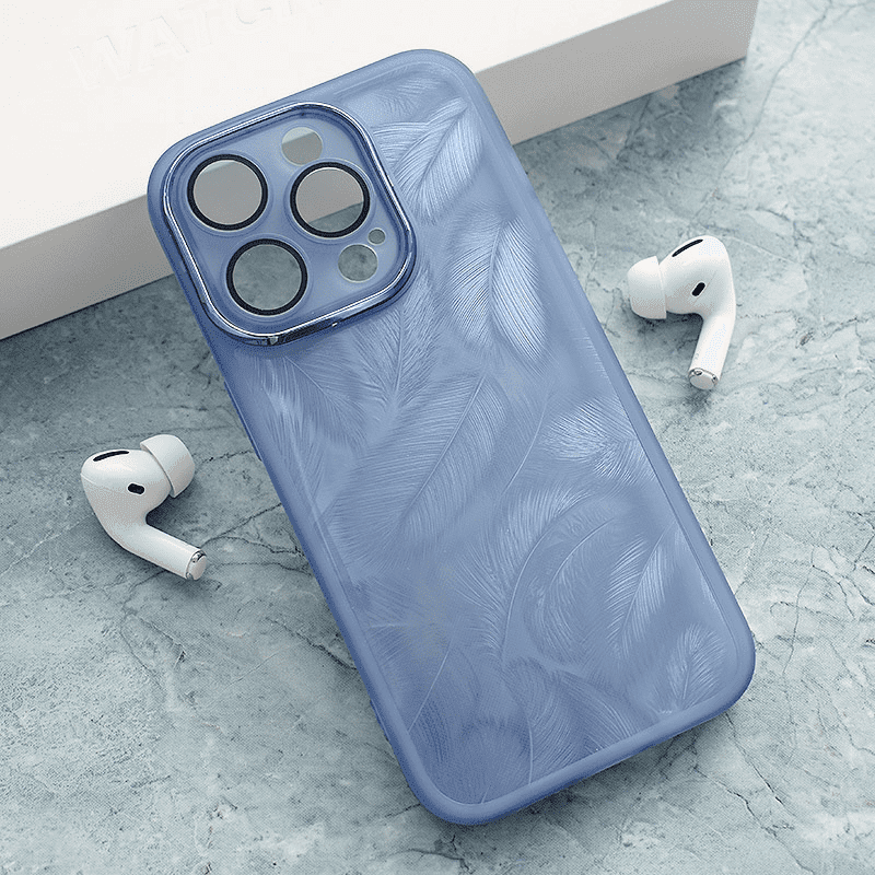 Maska za telefon Glitter Feather za iPhone 15 Pro Max, Bela