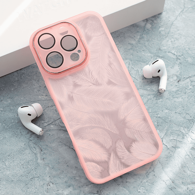 Maska za telefon Glitter Feather za iPhone 16 Pro Max, Plava