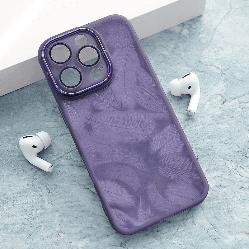 Maska za telefon Glitter Feather za iPhone 16 Pro, Roze