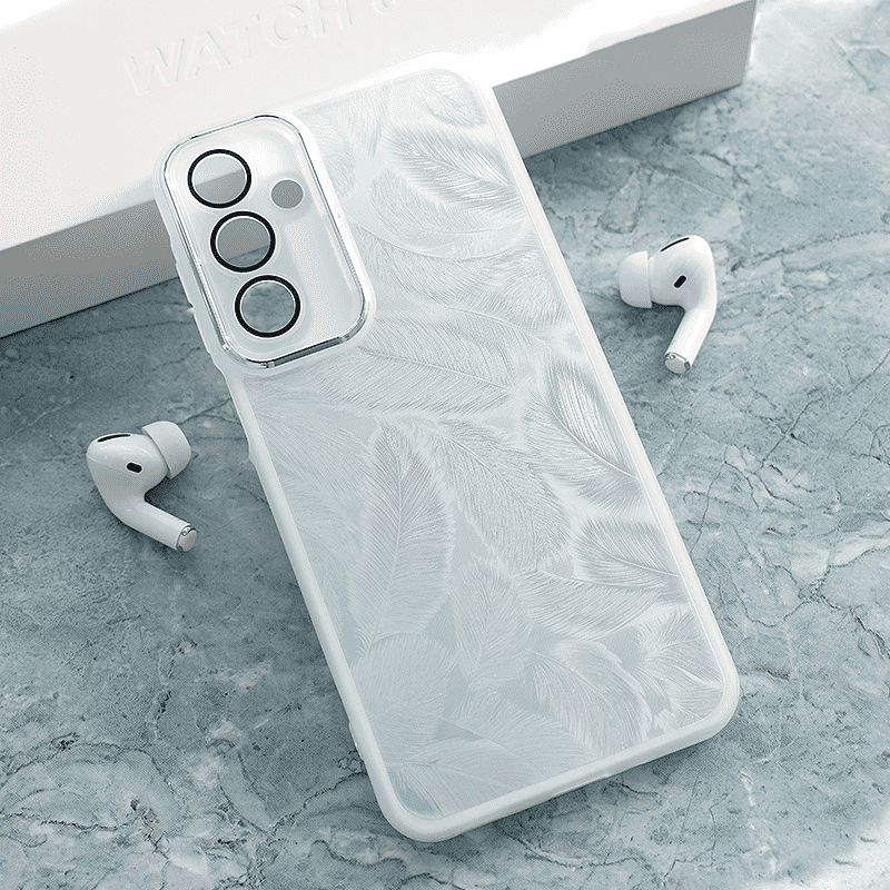 Maska za telefon Glitter Feather za Samsung S25 Plus/ S936B, Bela