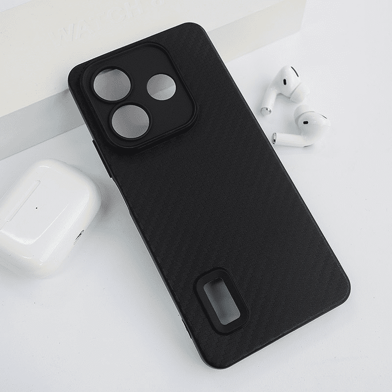 Maska za telefon Carbon fiber za Xiaomi Redmi Note 14 4G, EU, Crna