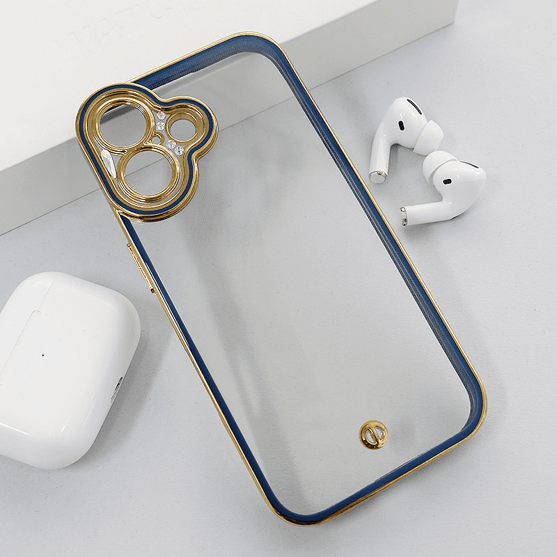 Maska za telefon Luxury Crystal Clear za iPhone 16, Plava