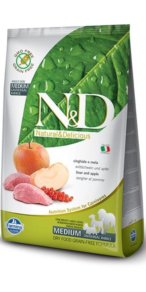 N&D Prime Suva hrana za odrasle pse, Divlja prasetina i jabuka, Medium&maxi breed, 12kg