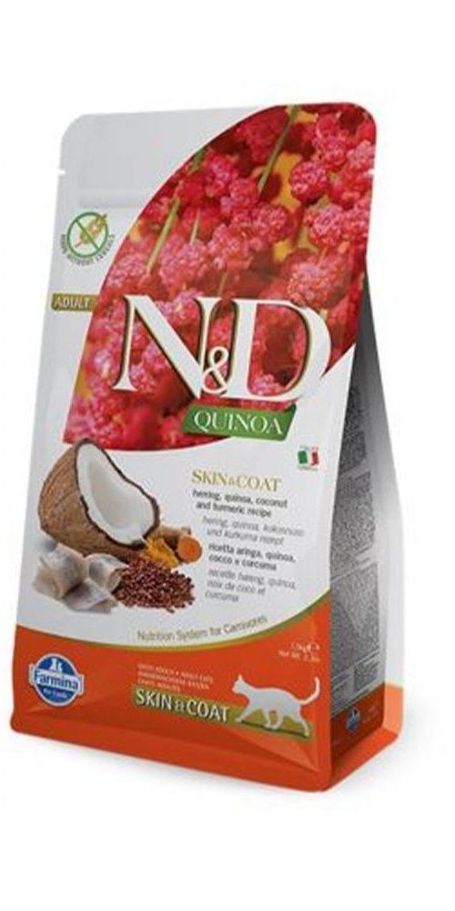 N&D Suva hrana za odrasle mačke, Haringa i kokos, 1.5kg