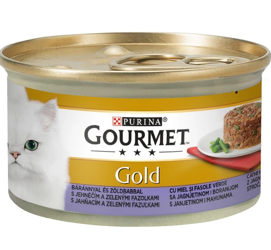 PURINA Gourmet Gold Vlažna hrana za mačke Cake Jagnjetina i Boranija 85g