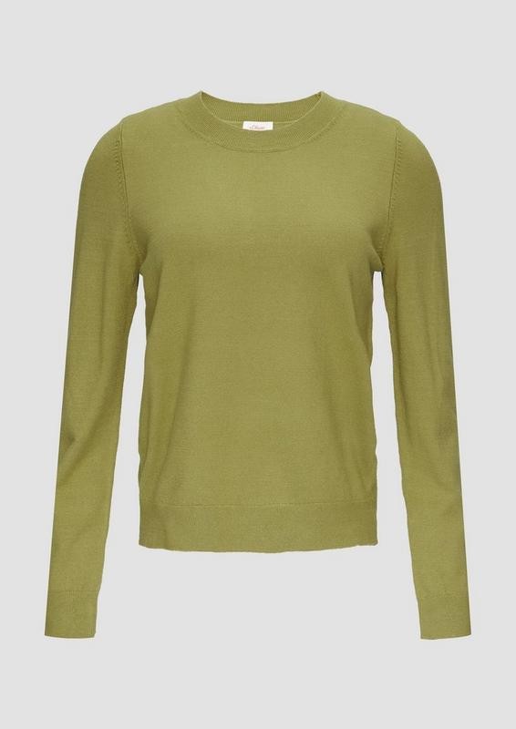 S.OLIVER Ženski pleteni džemper sa dugim rukavima, Zeleni