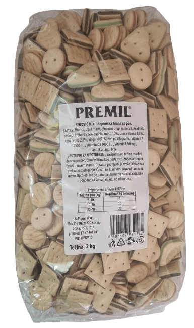 PREMIL Dopunska hrana za pse Sendvič mix, 2kg